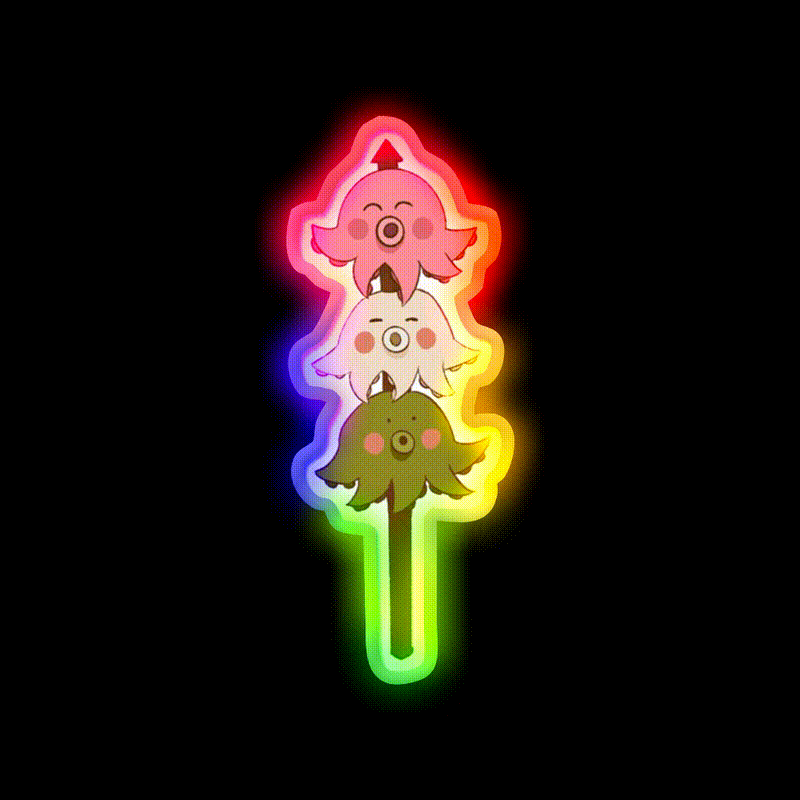 Octopus Dango Snack Food Led Neon Sign Rgb Color - LED neon sign close-up detail