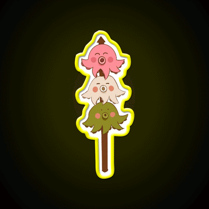 Octopus Dango Snack Food Led Neon Sign Rgb Color - Custom LED neon sign front view