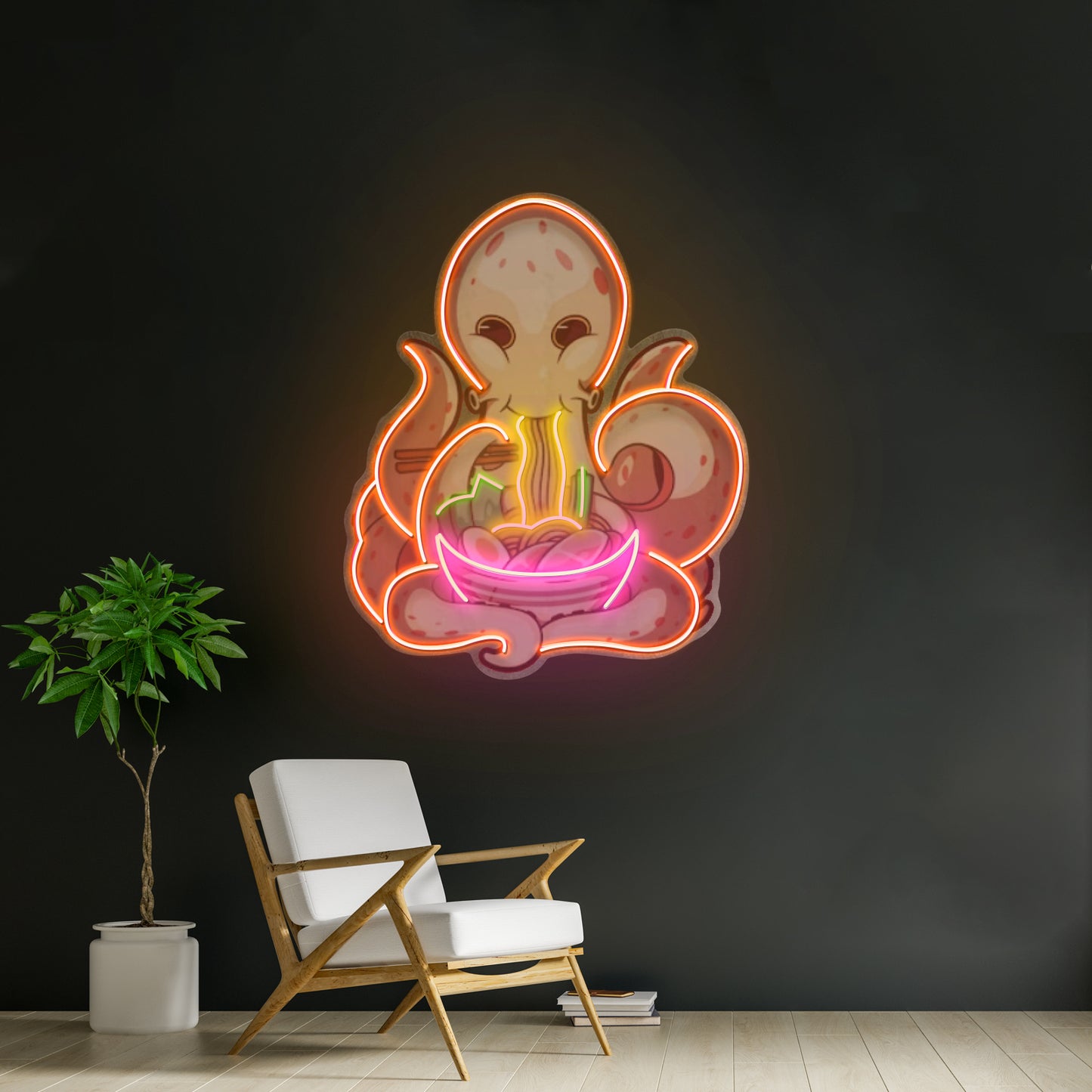 Octopus Eating Ramen Led Neon Sign Light Custom Led Signs