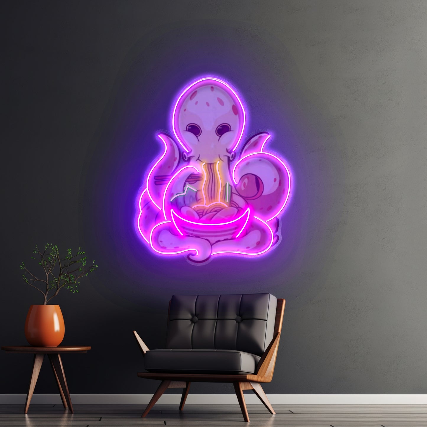 Octopus Eating Ramen Led Neon Sign Light Custom Led Signs