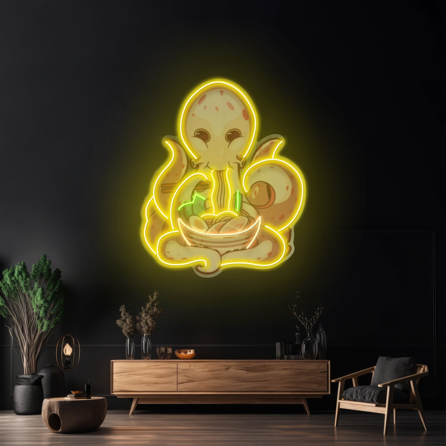 Octopus Eating Ramen Led Neon Sign Light Custom Led Signs