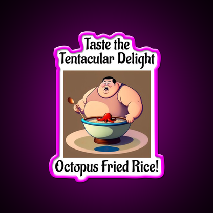 Octopus Fried Rice Led Neon Sign Chinese Food Rgb Color