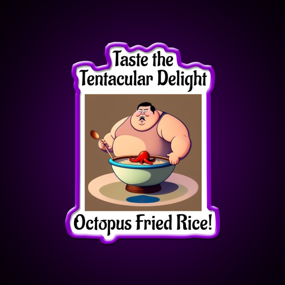 Octopus Fried Rice Led Neon Sign Chinese Food Rgb Color