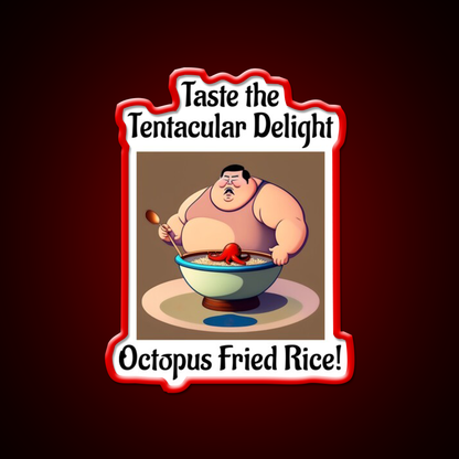 Octopus Fried Rice Led Neon Sign Chinese Food Rgb Color