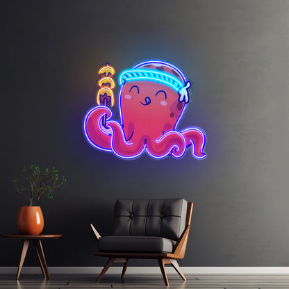 Octopus Neon Acrylic Artwork