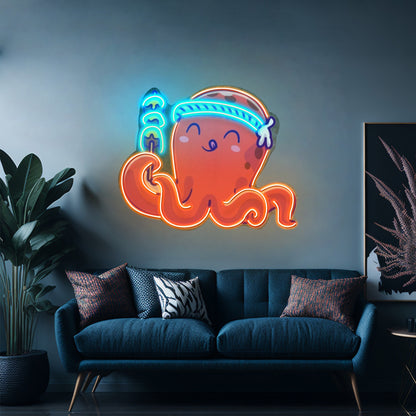 Octopus Neon Acrylic Artwork