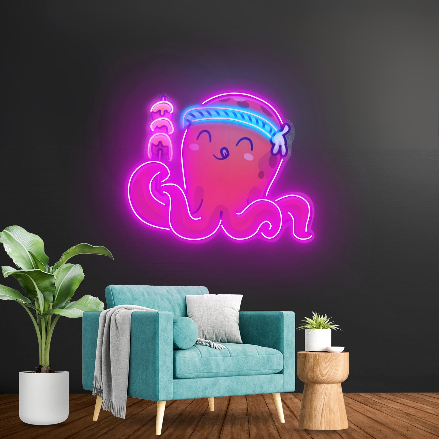 Octopus Neon Acrylic Artwork