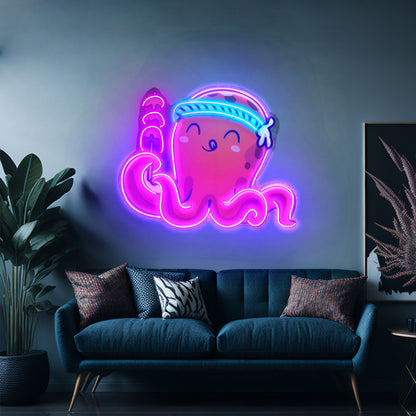 One Day At A Time Multicolor Lettering Artwork Custom Neonsigns