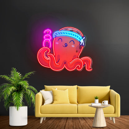 Octopus Neon Acrylic Artwork