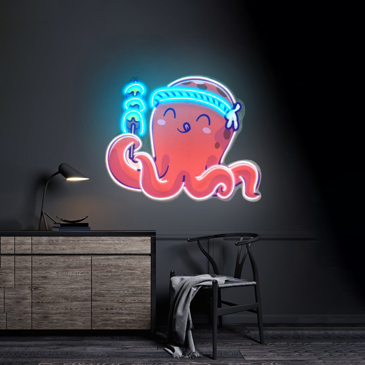 Octopus Neon Acrylic Artwork