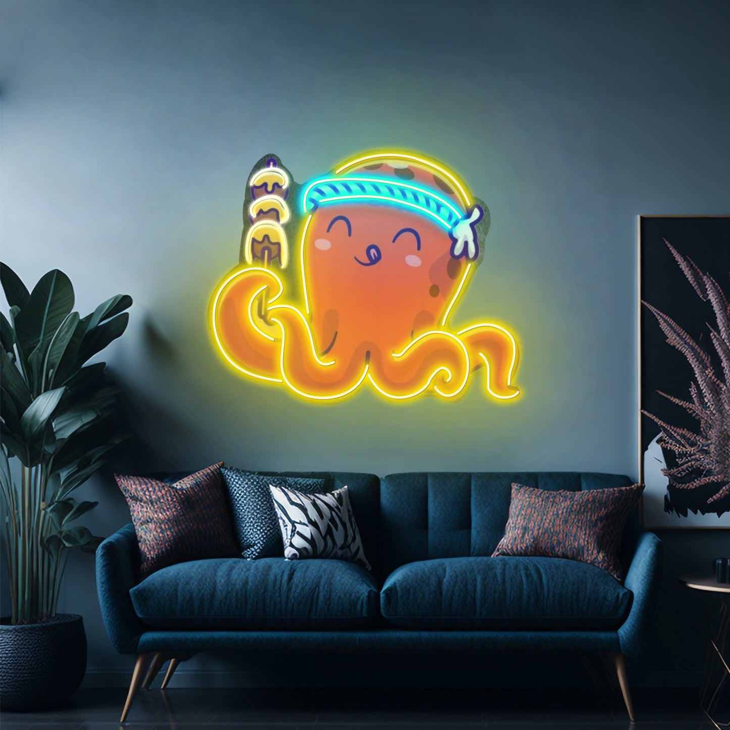 Octopus Neon Acrylic Artwork