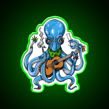 Octopus Weed Hemp Inspired Green Leaf Led Neon Sign Rgb Color - Shineneon