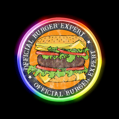 Official Burger Expert Logo Fast Food Led Neon Sign For Burger Place Rgb Color - LED neon sign close-up detail