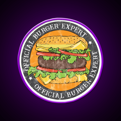 Official Burger Expert Logo Fast Food Led Neon Sign For Burger Place Rgb Color - Shineneon