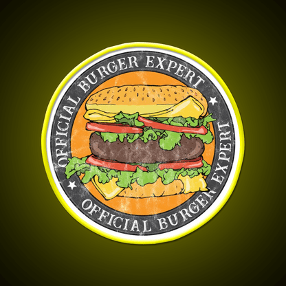 Official Burger Expert Logo Fast Food Led Neon Sign For Burger Place Rgb Color - Shineneon