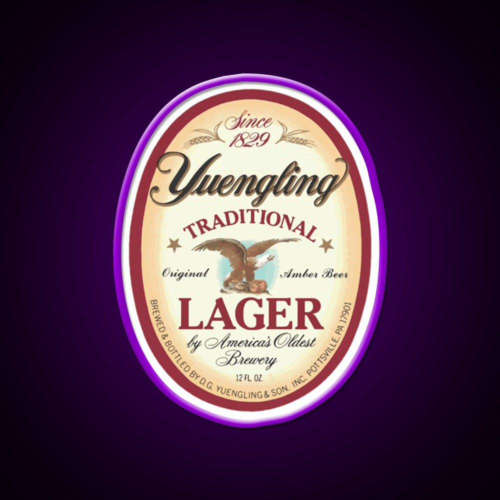Official Merchandise Yuengling Lager Whiskey Drink Bar Led Neon Sign Rgb Color - Shineneon