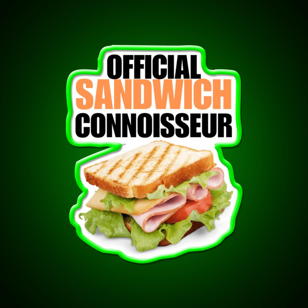 Official Sandwich Connoisseur Fast Food Led Neon Sign For Burger Place Rgb Color - Shineneon