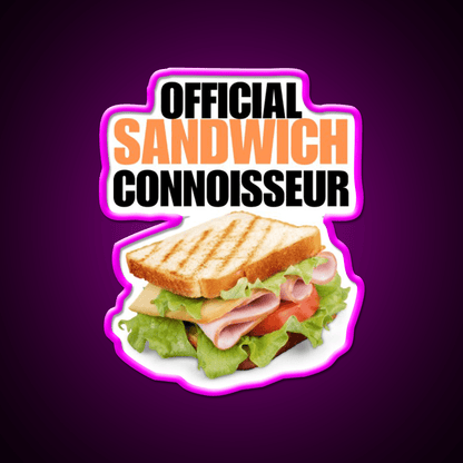 Official Sandwich Connoisseur Fast Food Led Neon Sign For Burger Place Rgb Color - Shineneon