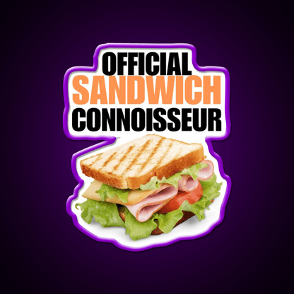 Official Sandwich Connoisseur Fast Food Led Neon Sign For Burger Place Rgb Color - Shineneon