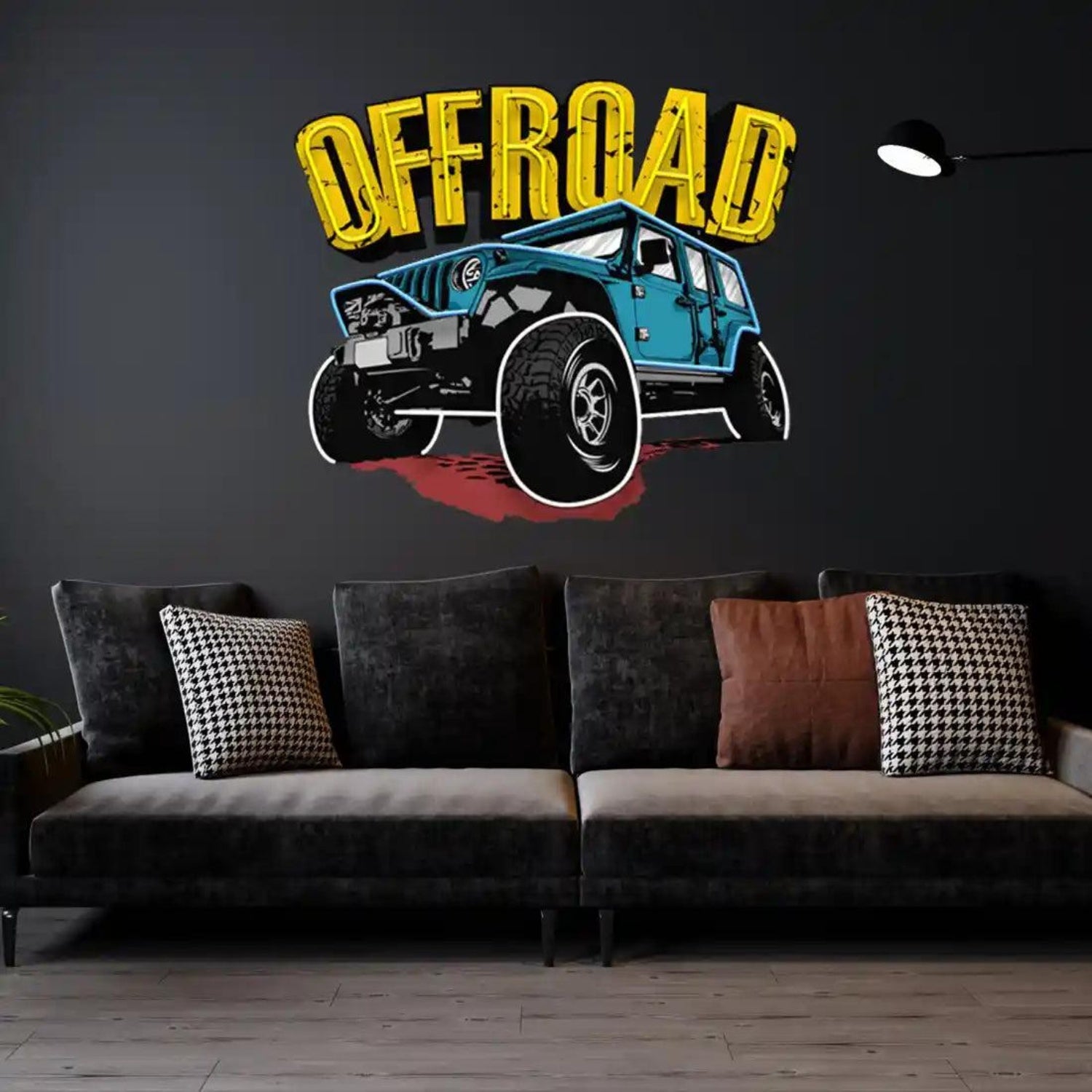Offroad-Adventure Car and Text Multicolor LED Neon Sign for Indoor Wall Decor | Shineneon