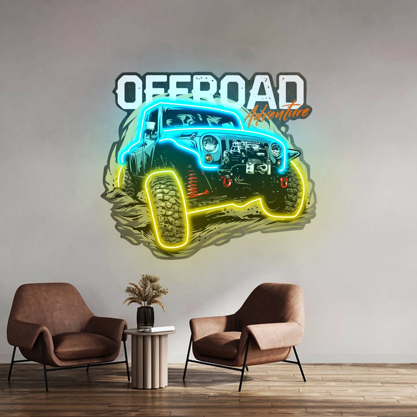 Offroad Adventure Dark Car Led Neon Sign Light Custom Led Signs