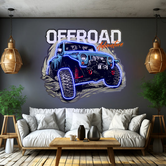 Offroad Adventure Dark Car Led Neon Sign Light Custom Led Signs