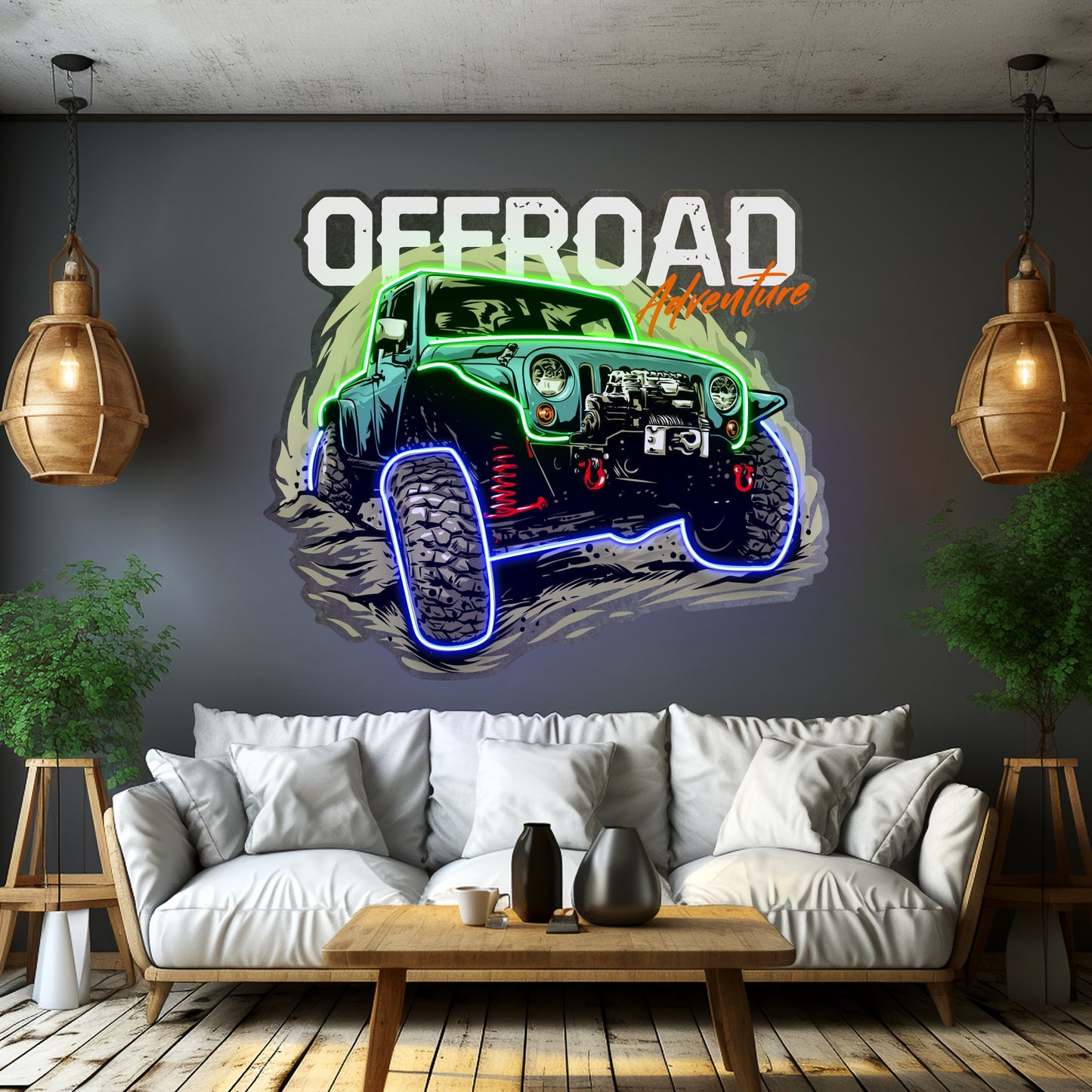 Offroad Adventure Dark Car Led Neon Sign Light Custom Led Signs