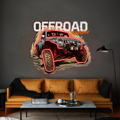 Offroad Adventure Dark Car Led Neon Sign Light Custom Led Signs