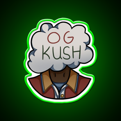 Og Kush Hemp Inspired Green Leaf Led Neon Sign Rgb Color - LED neon sign view 8