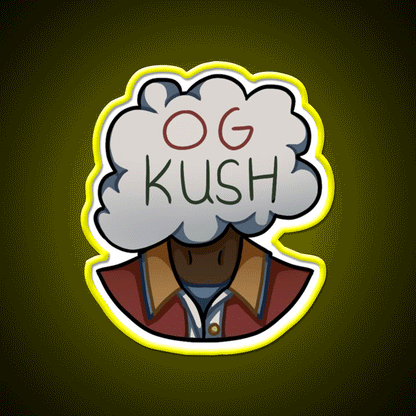 Og Kush Hemp Inspired Green Leaf Led Neon Sign Rgb Color - Custom LED neon sign front view