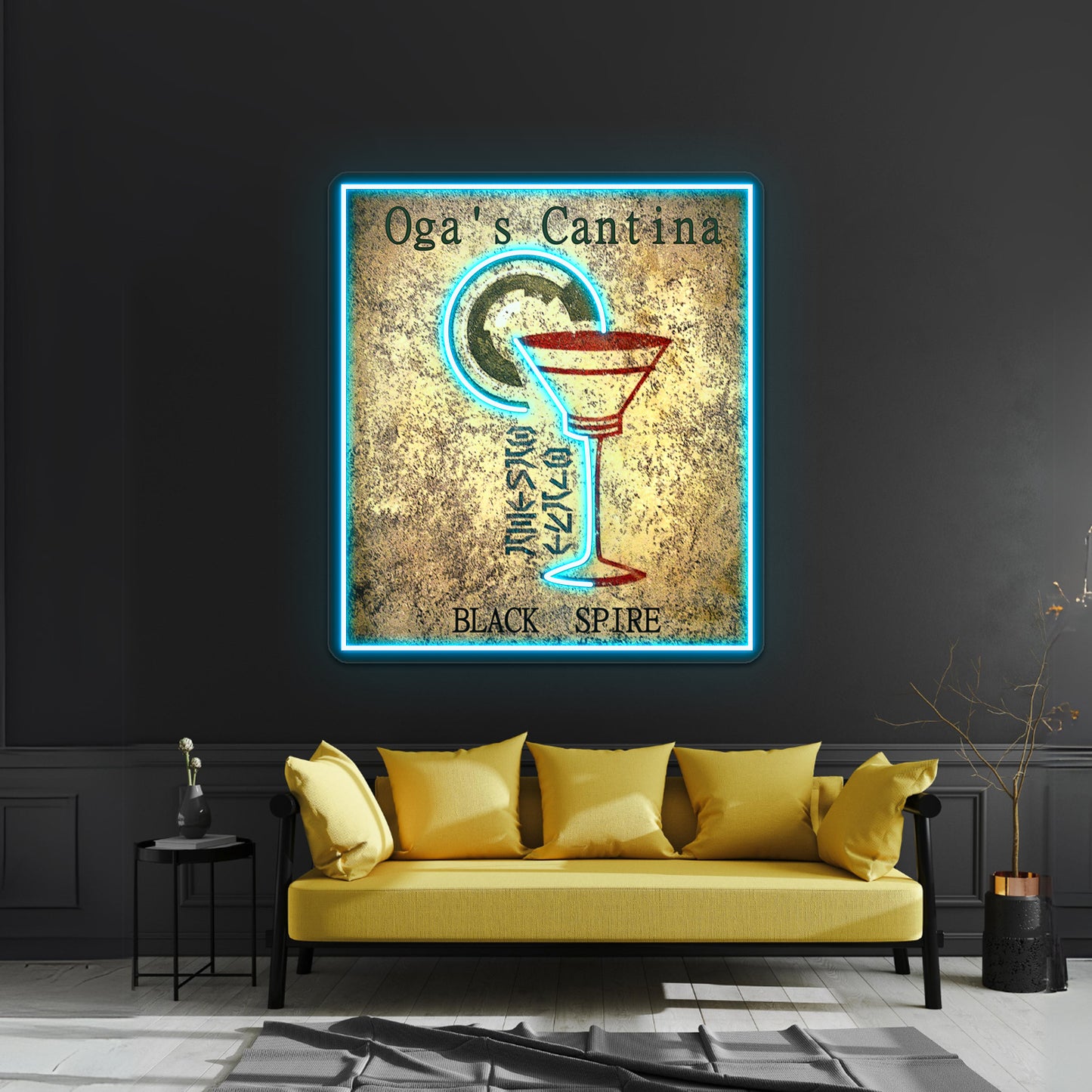 Ogas Cantina Black Spire Outpost Artwork Business Led Sign