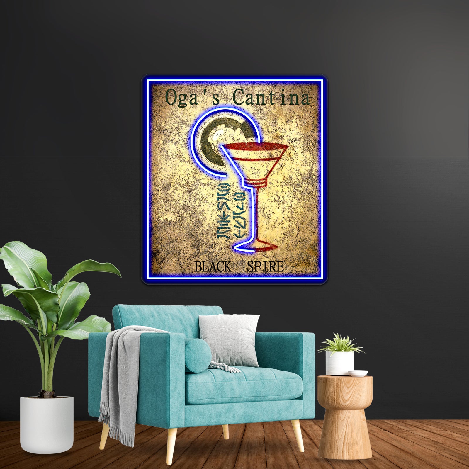 Ogas Cantina Black Spire Outpost Artwork Business Led Sign | Shineneon