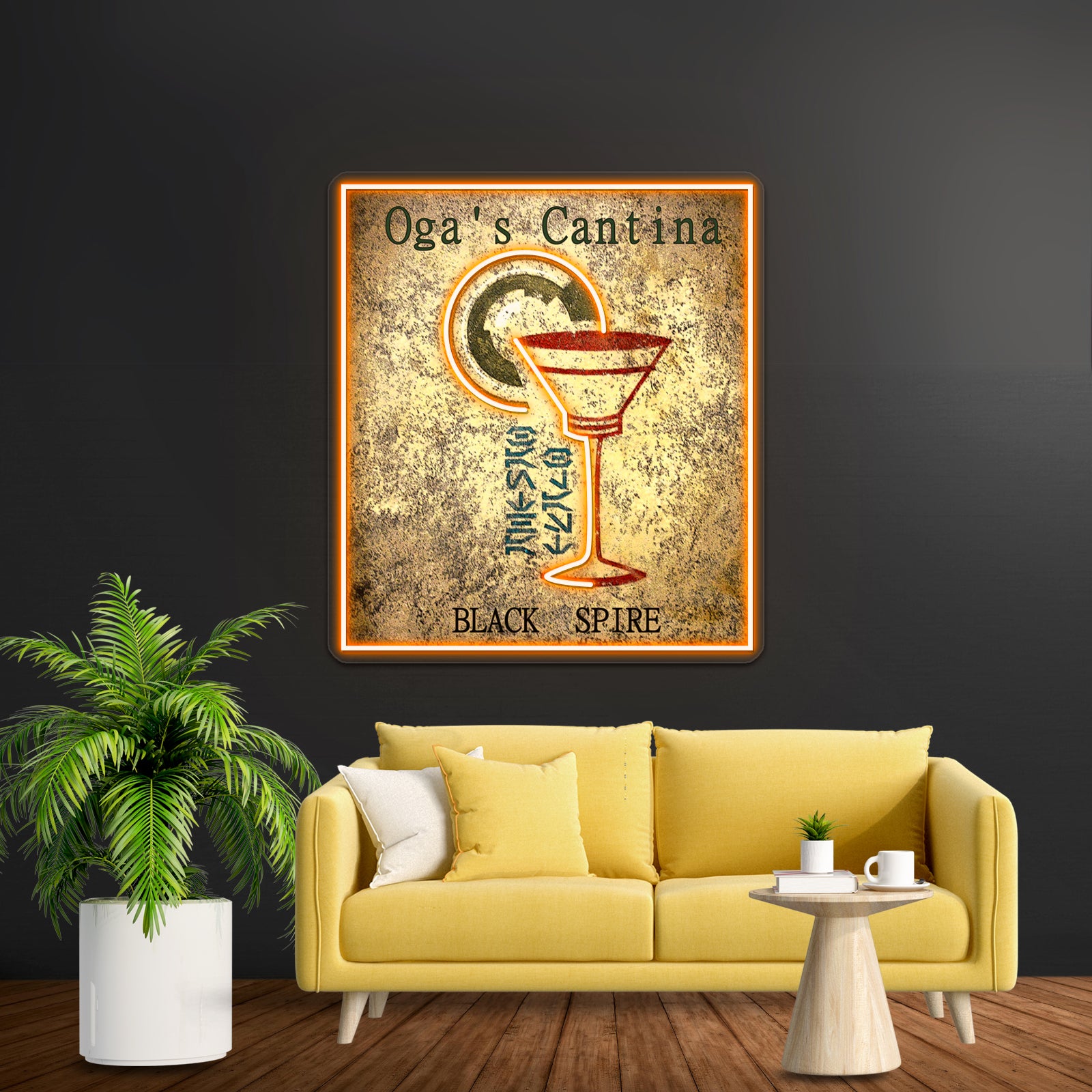 Ogas Cantina Black Spire Outpost Artwork Business Led Sign | Shineneon