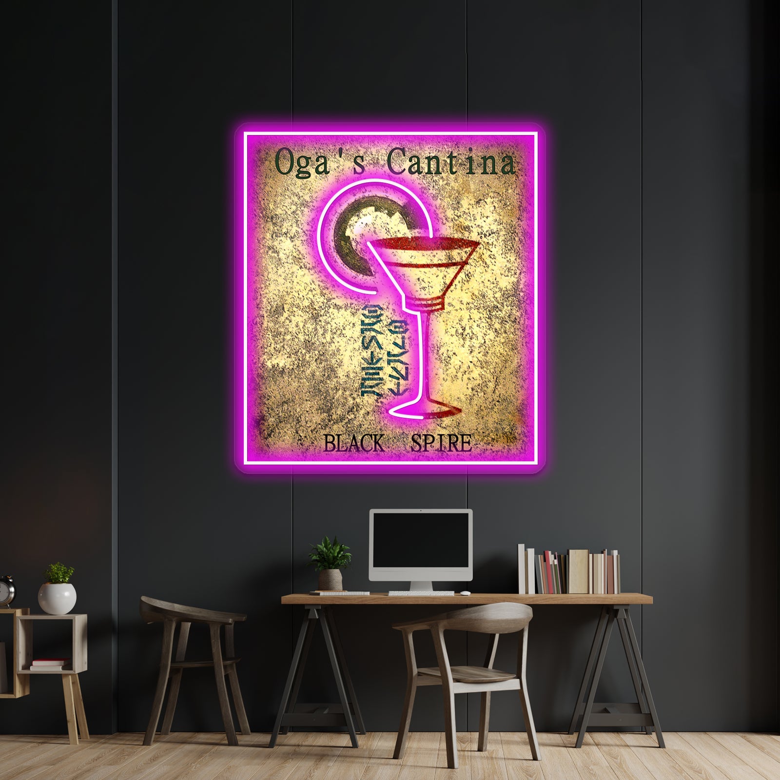 Ogas Cantina Black Spire Outpost Artwork Business Led Sign | Shineneon