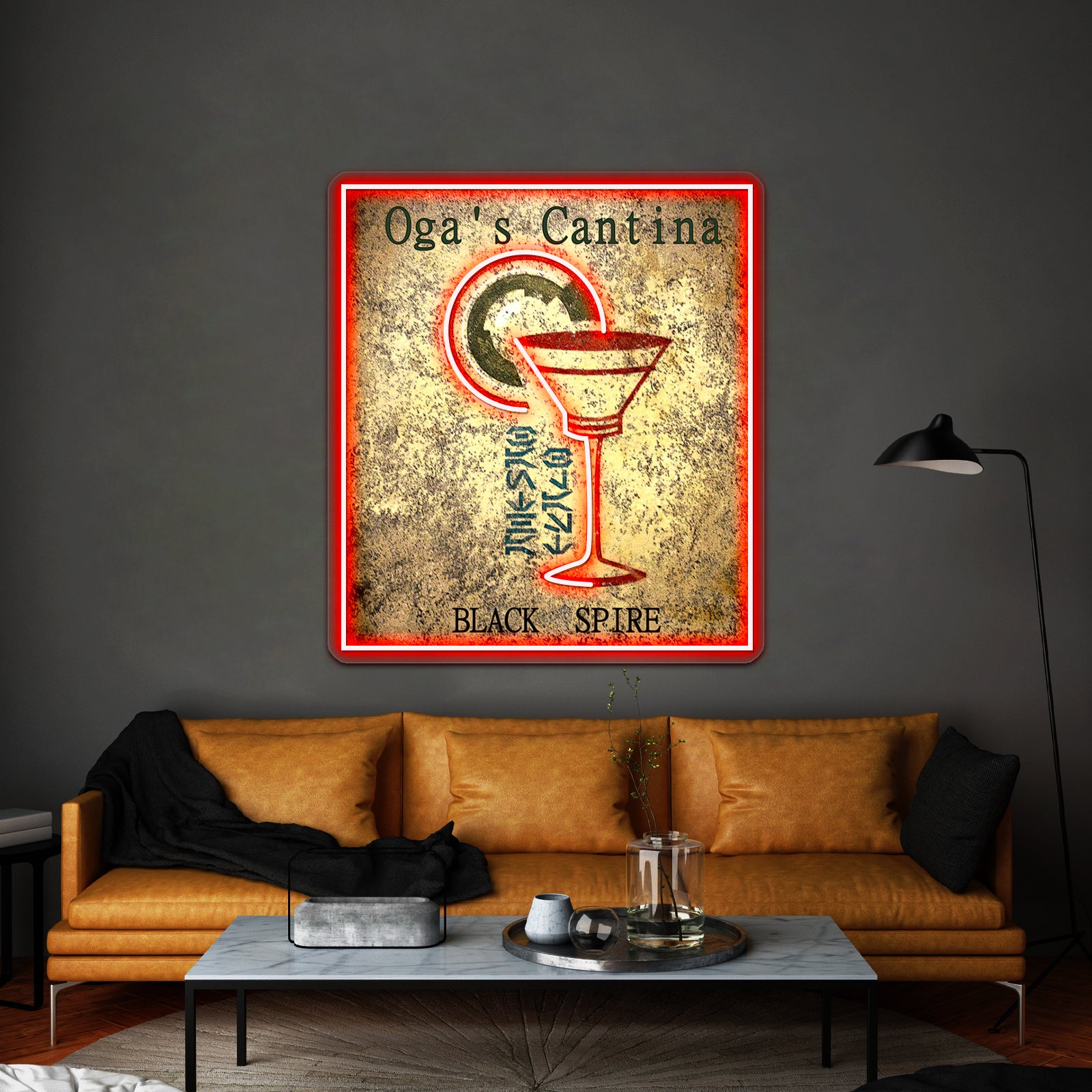 Ogas Cantina Black Spire Outpost Artwork Business Led Sign | Shineneon