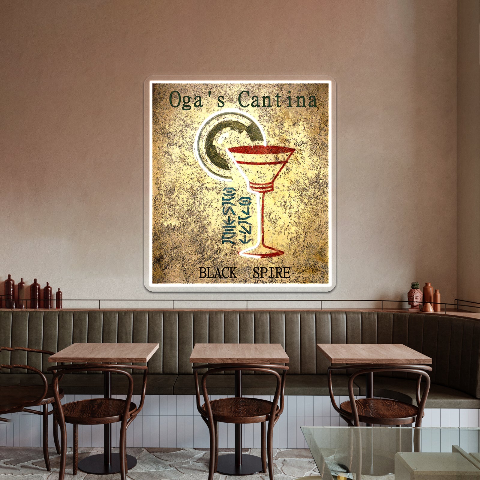 Ogas Cantina Black Spire Outpost Artwork Business Led Sign | Shineneon