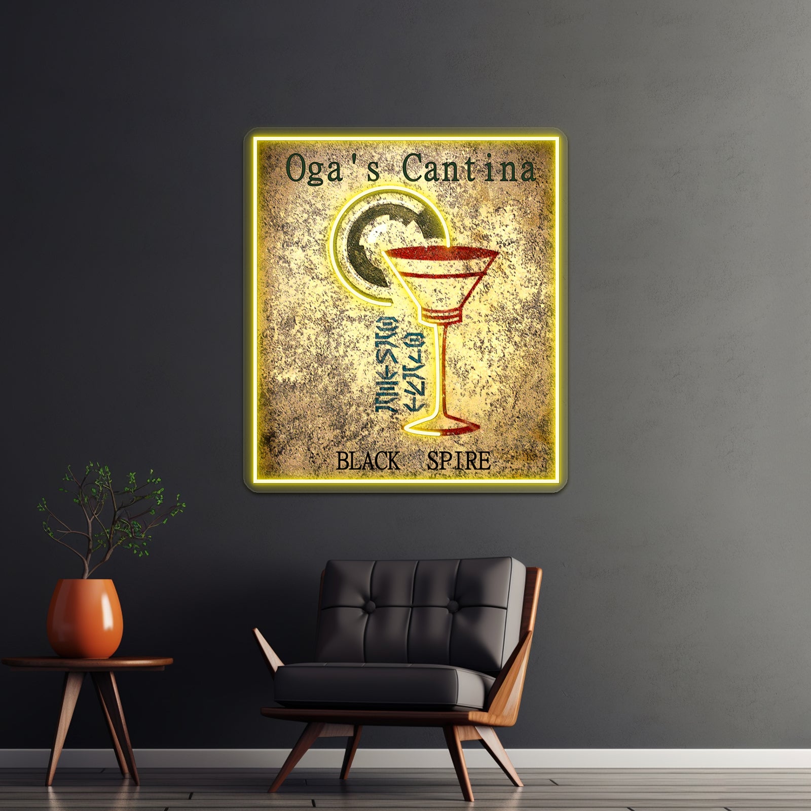 Ogas Cantina Black Spire Outpost Artwork Business Led Sign | Shineneon