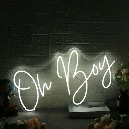 Oh Boy White Led Neon Sign - Shineneon