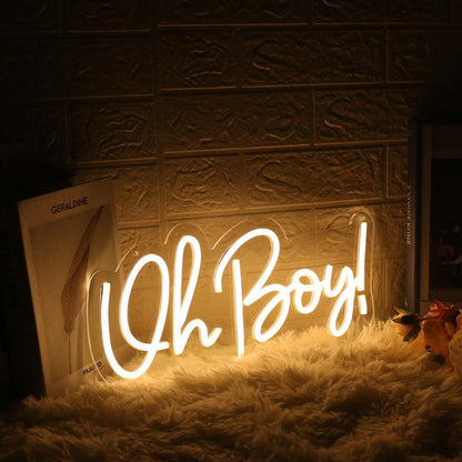 Oh Boy Yellow Custom Led Neon Sign - Shineneon