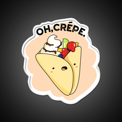 Oh Crepe Funny Food Puns Snack Food Led Neon Sign Rgb Color - Shineneon