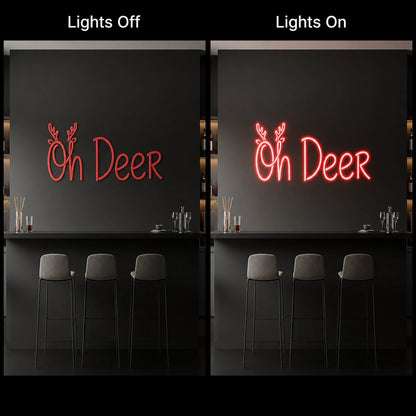 Oh Deer Reindeer LED Neon Sign - Shineneon
