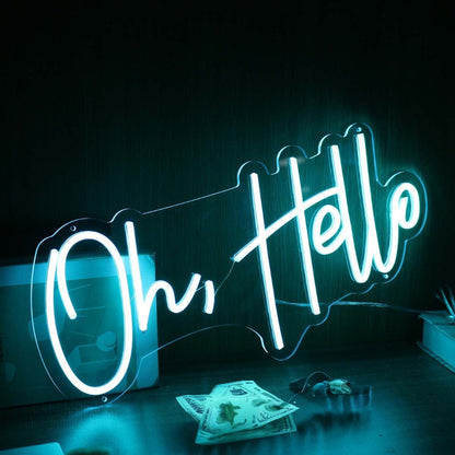 Oh Hello Blue Led Neon Sign - Shineneon
