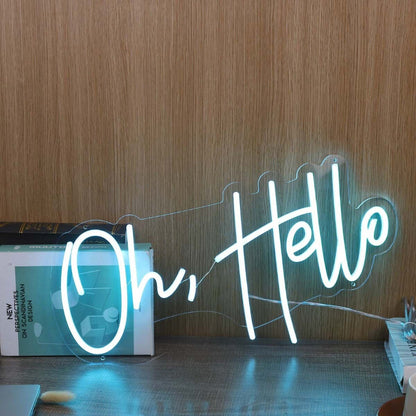 Oh Hello Blue Led Neon Sign - Shineneon