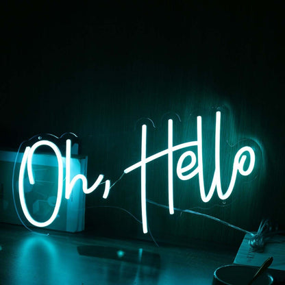Oh Hello Blue Led Neon Sign - Shineneon