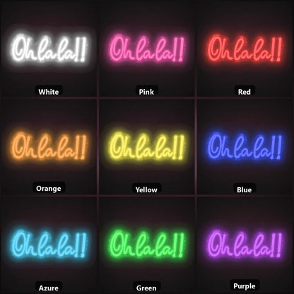 Oh La LED Neon Sign Garage Man Cave Neon Sign color grid