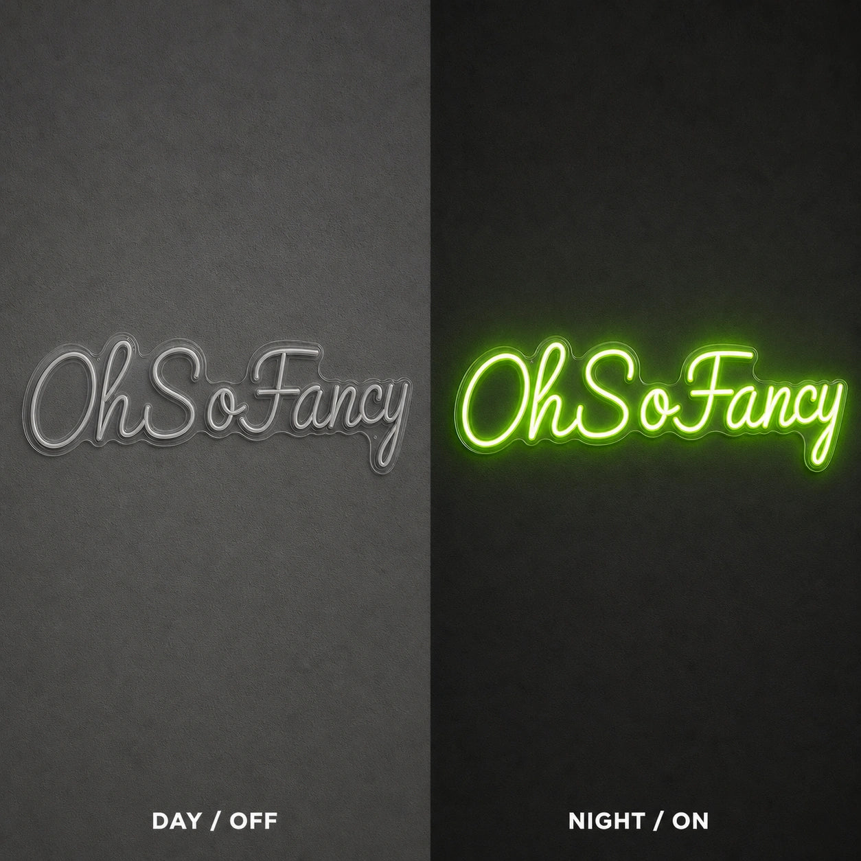 Oh So Fancy LED Neon Sign Garage Man Cave Neon Sign day and night comparison