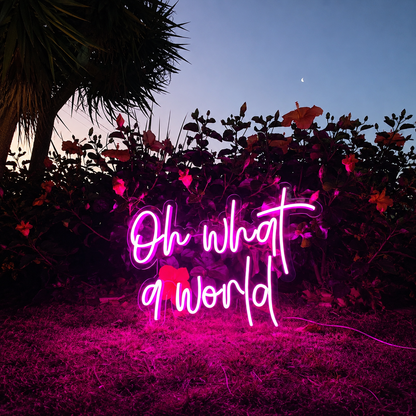 Oh What A World LED Neon Sign - 01 Original Product Image