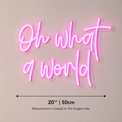 Oh What A World LED Neon Sign - 04 Size Image