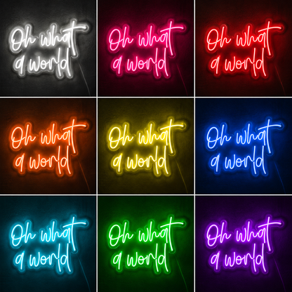 Oh What A World LED Neon Sign - 05 Color Grid
