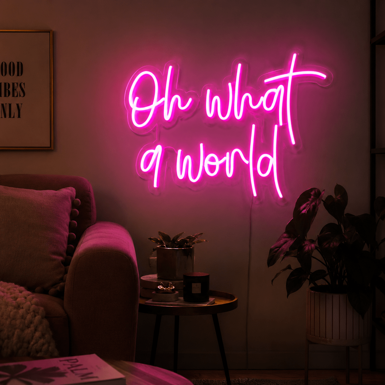 Oh What A World LED Neon Sign - Shineneon